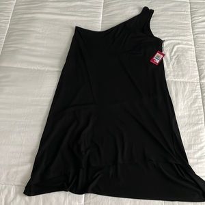 NWT Vince Camuto One Shoulder Tropical Rain Black Dress, Size XL